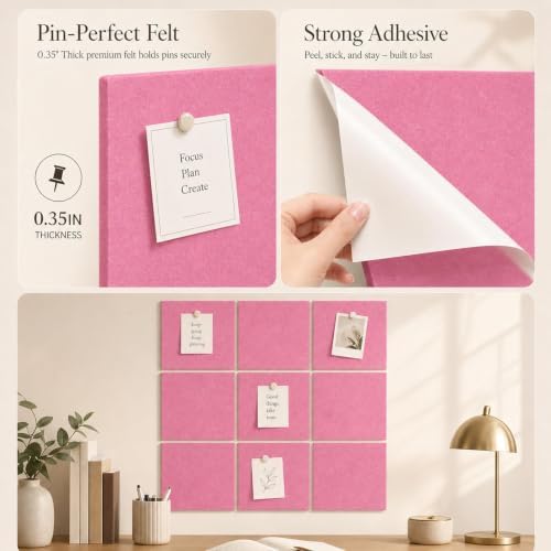 Felt Bulletin Board Tiles, Large Cork Board Alternative, 24 x 36in