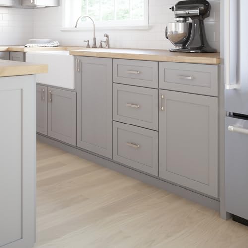 Franklin Brass 10 Pack Brushed Nickel Cabinet Handles 3 inch (76mm) Kitchen Cabinet Handles and Drawer Pulls for Cupboards and Dressers | Tiered Foot
