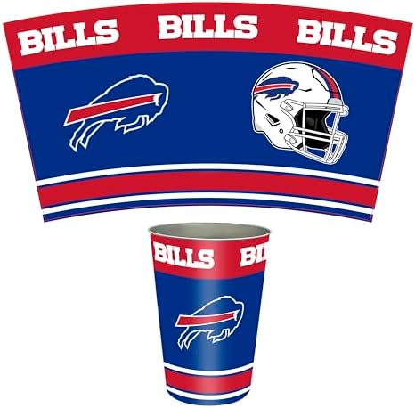 FANMATS 34620 NFL - Buffalo Bills Wastebasket | Blue | 15"x10.5"x10.5" | Primary Logo, Helmet, & Wordmark