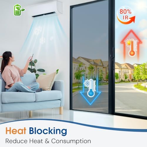 Homein Window Tint for Home with Tools, One Way Window Film, Silver