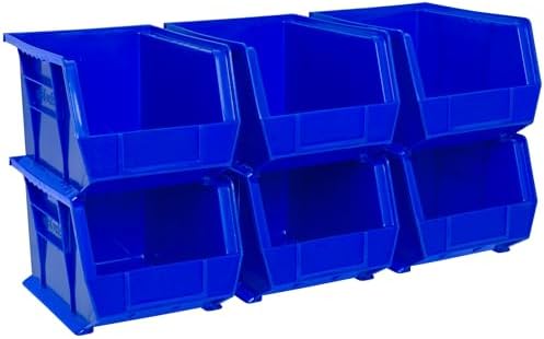 Akro-Mils 30239 AkroBins Plastic Storage Bins, 11"x8"x7", blue, 6-Pack