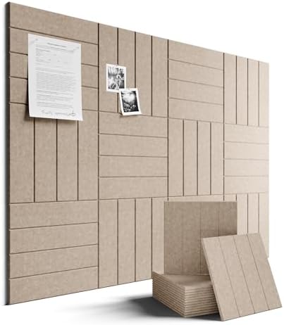 Fluxynara Felt Bulletin Board & Cork Board Alternative, Taupe