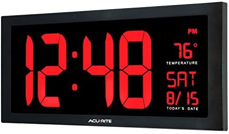 AcuRite Digital Clock, 18-Inch / Red