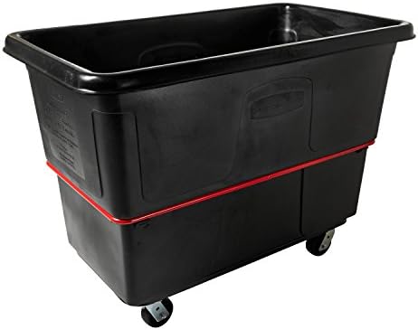 Rubbermaid Commercial Utility Truck 27 Cubic Feet 1200 lb. Capactiy Black Large Cart for Commercial/Waste/Laundry Transportation/Collection