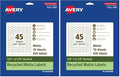 Avery EcoFriendly Matte White Recycled Barbell Labels, 0.5" x 2.5", Matte White Labels, Permanent Label Adhesive, Laser/Inkjet, 450 Printable Labels (Pack of 2)
