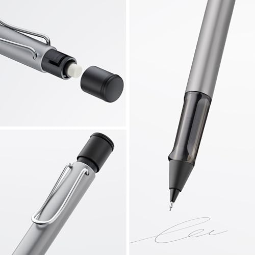 LAMY AL-star graphite - Mechanical Pencil with transparent, ergonomic grip & lightweight aluminum body - including LAMY M 41 fine line refill 0.5 mm & eraser tip