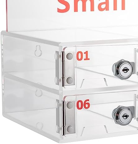 Cell Phone Cabinet,Acrylic Pocket Chart Cell Phones Storage Cabinet, Cell Phone Locker,Wall-Mounted with a Locked,for Classroom, Office, Gym (10 Slots)