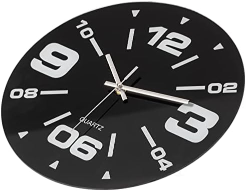 Clockswise Bulk Set of 10 PC 12" Black Decorative Unique Modern Round Glass Wall Clock, for Living Room, Kitchen, Dining or Bedroom,