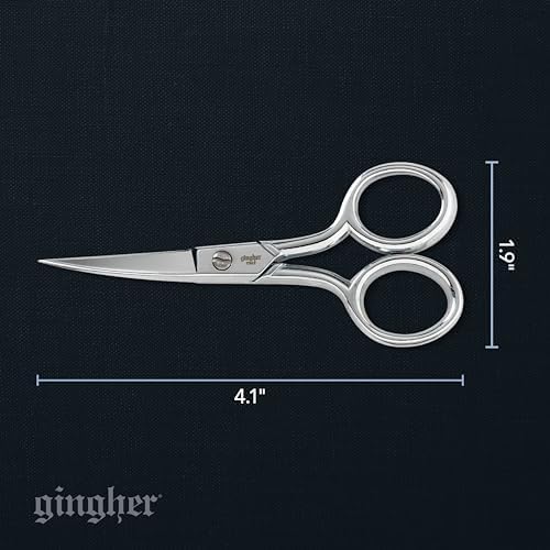 Gingher 4" Curved Embroidery & Applique Scissors for Crafting & Sewing