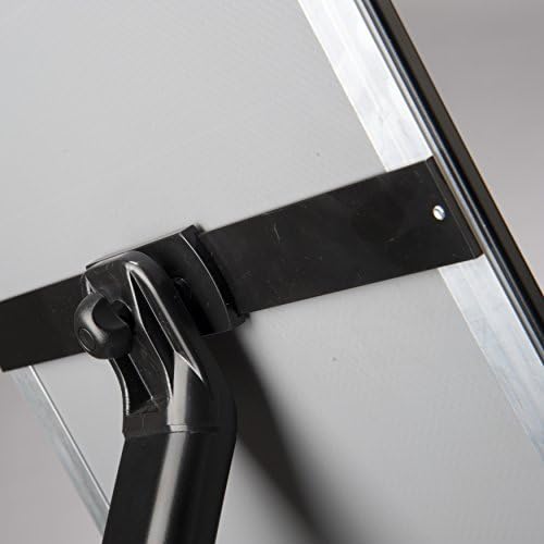 M&T Displays Curved Menu Board, 8.5x11 inch Black Pedestal Sign Holder Floor Standing Aluminum Front Loading Easy Open Poster Message Advertisement Holder for Restaurant Cafe Hotel
