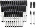 U Brands Dry Erase Markers Medium Tip Set, 36 Pack, Black, Whiteboard Pens with Medium Point and Built In Eraser Caps, Low Odor Ink, Dry Erase Markers For Classroom, Office, Or Home