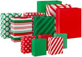 Hallmark Christmas Gift Bag Assortment, 12-Pack (Red, Green, Stripes, Dots)