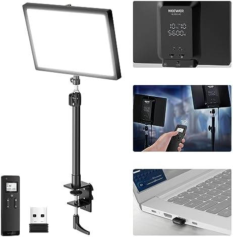 NEEWER 25W 12.9" Streaming Key Light with Desk Stand/2.4G Remote, GL25B