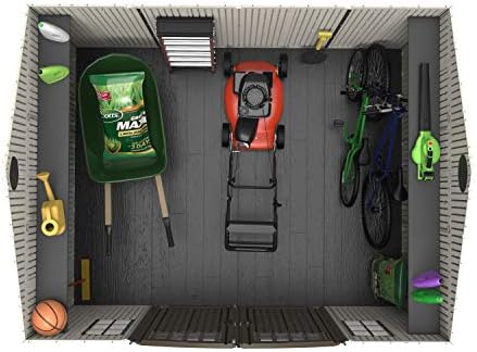 Lifetime 10×8 Ft. Outdoor Storage Shed, Dual‑Wall HDPE with Steel‑Reinforced Structure, Side‑Entry Doors with Windows, Skylight, Screened Vents, Adjustable Shelves, Slip‑Resistant Floor, UV‑Protected