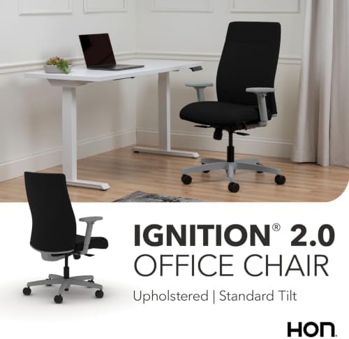 HON Ignition 2.0 Ergonomic Office Chair, Lumbar Support, Desk Chair, Black