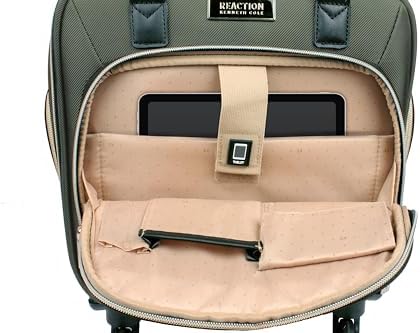 Kenneth Cole REACTION Chelsea Chevron Quilted Luggage, Olive, Underseater, 17-Inch Carry On
