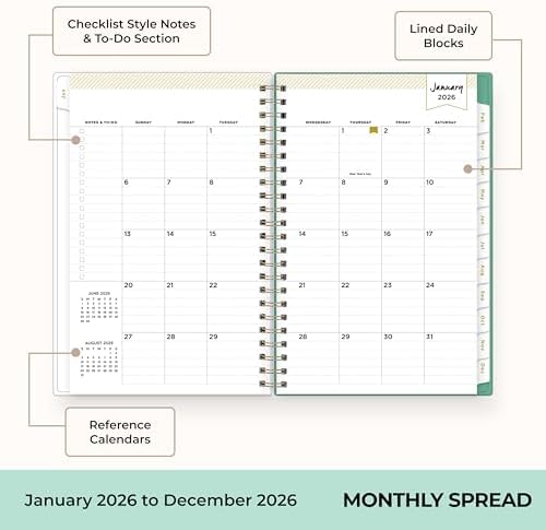 Blue Sky Day Designer 2026 Weekly & Monthly Planner, 5"x8", Peyton White