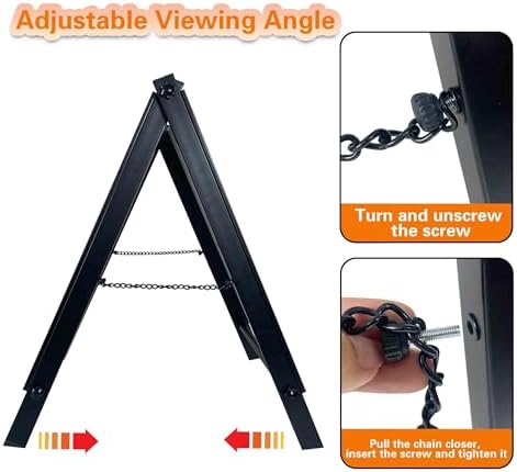 24”x36" Premium Heavy-Duty A-Frame Sign Stand – Holds 2 Insert Boards + 1 Hanging Sign | Weatherproof Sidewalk Sign Holder for Business, Real Estate, Restaurants & Events (STAND ONLY) (3)