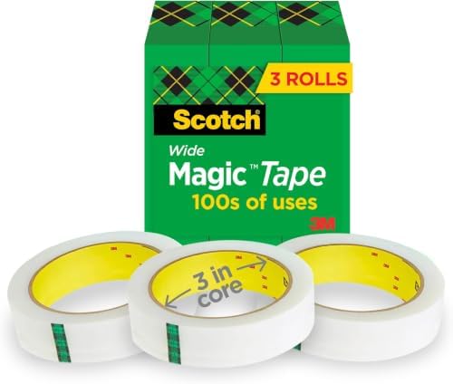 Scotch Magic Tape, Invisible, Home Office Supplies and Back to School Supplies for College and Classrooms, 3 Rolls, Clear (Pack of 5)