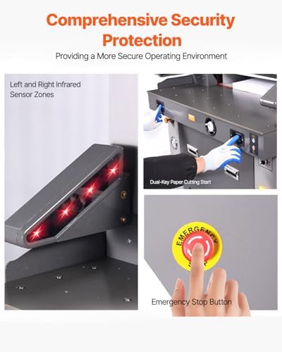 VEVOR Electric Hydraulic Paper Cutter, Heavy-Duty Cutting Machine with 26 in (660.4 mm) Cutting Width, 3.14 in (80 mm) Cutting Thickness, Electric Paper Trimmer with 7 in Touchscreen Numerical Control