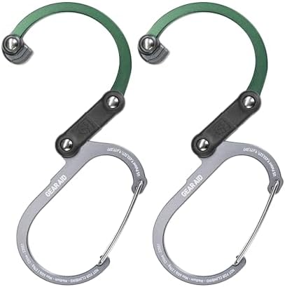 GEAR AID HEROCLIP 360° Swivel Carabiner Gear Clip and Hook (Medium) for Camping, Backpack, Suitcases and Garage Organization