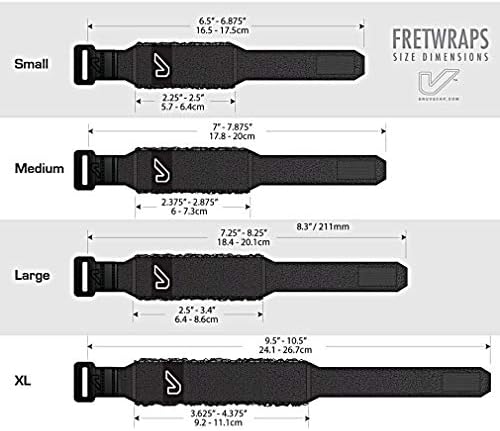 Gruv Gear Fret Wrap & Guitar Mute, Fretwrap for Acoustic, Electric & Bass | String Dampener Recording, Tapping & Practice Accessory (1 Pack, Medium Black, Fits 5 String Bass, 7 String Guitar)