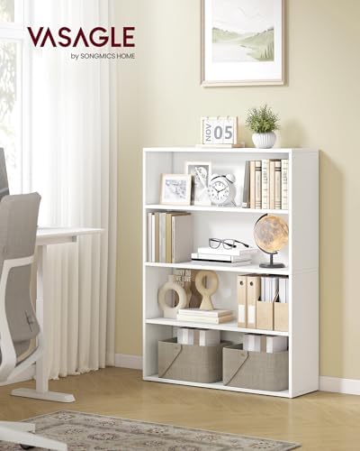 VASAGLE 4-Tier Bookshelf, Storage Organizer, 31.5 x 9.4 x 42.5 Inches