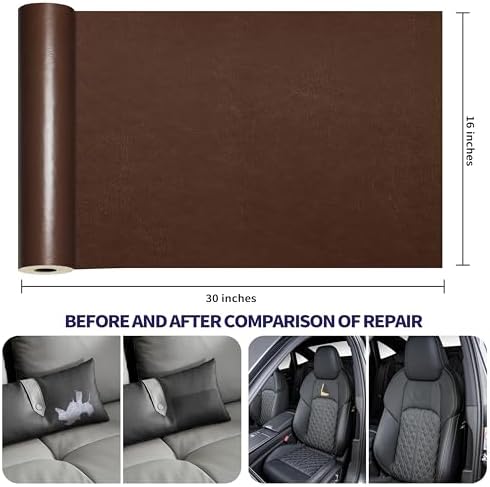 Besezx Leather Repair Patch Tape Kit, Self Adhesive Leather Repair for Furniture, Couch, Sofa, Car Seats,Office Chair,Vinyl Repair Kit.30inx16in