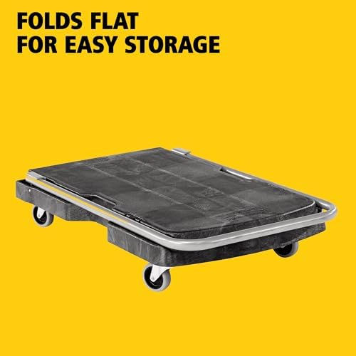 Rubbermaid Commercial Products Convertible Folding Utility Dolly/Cart/Platform Truck with wheels, 250 lbs Capacity, for Moving/Warehouse/Office