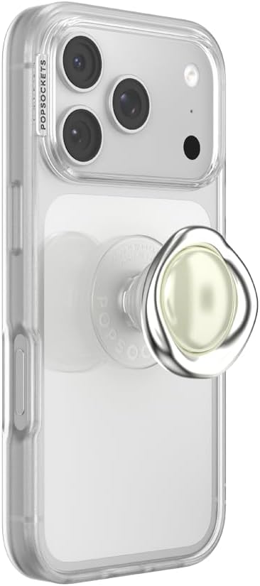 PopSockets Adhesive Phone Grip, Holder- Eye Silver | Secure Comfortable Hold, Anti-Drop, Kickstand, Pearl, Pretty, Bling, Crystal, Enamel, Designs