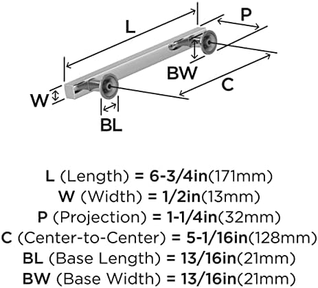 Amerock 5-1/16" Everett Polished Chrome Drawer Pull