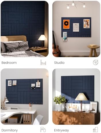 Fluxynara Felt Bulletin Board & Cork Board Alternative, Carbon Blue