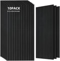 TO-TH Sound Absorbing Panels Wood Grain Acoustic Wall Panel 10 Pack, Smoky