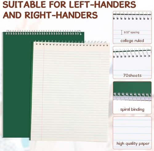 Maitys 6 Pcs Steno Spiral Notebooks, Chic Color, Modern Style