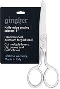 Gingher 5" Straight Fabric Scissors for Cutting Curves & Buttonholes