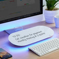 TSJ OFFICE Glass Desktop Whiteboard - 17 X 7 Inches Small Dry Erase Board with Blue Light, Glass White Board Surface Notepad with 1 Drawer, Desk Organizers for Office, Home, School Supplies