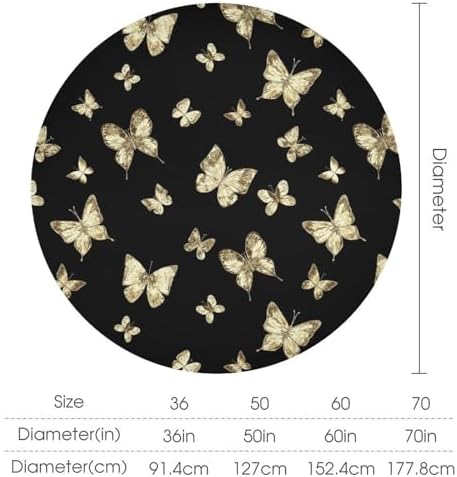 Golden Butterfly Tablecloth, Vintage Luxury Yellow Golden Butterflies Print Table Cloth for Kitchen Dining Coffee Table Outdoor Party Decor, 36x36in