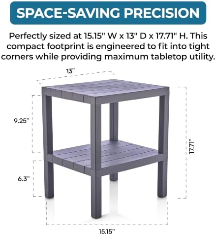 Honey-Can-Do Grey 2-Tier Storage Shelf
