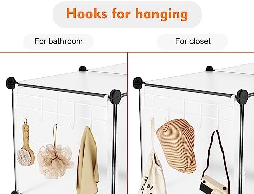 HOMIDEC 6-Cube Storage Organizer, Closet Organizer Storage Shelf Bookcase Bookshelf with Metal Hammer, Storage Cubes Organizer Cabinet for Kids, Closet, Bedroom, Bathroom, (11.8x11.8x11.8 inch)
