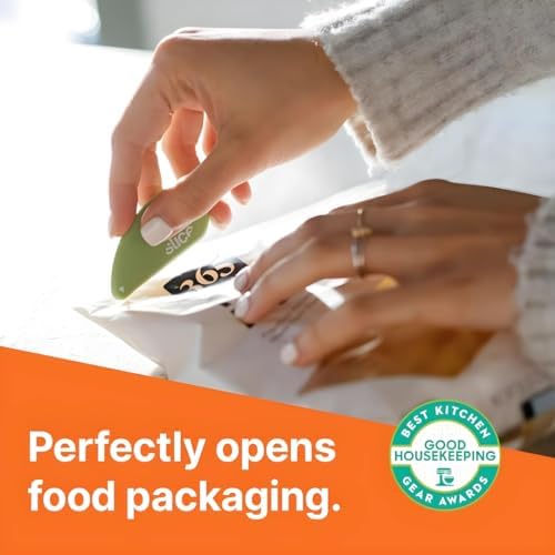 Slice 00100 Ceramic Blade Safety Cutter, Opens Clamshell Packaging, Coupon Cutter, Trim Photos, Scrapbooking, Fits Keychain, Green