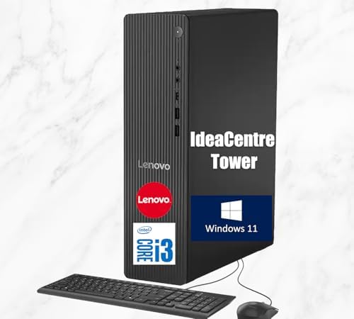Lenovo IdeaCentre Tower Desktop Computer | Intel 14th Gen 4-Core Core i3-14100 CPU | 32GB DDR5 RAM, 1TB PCIe SSD + 1TB HDD | Monitor Ports (HDMI+VGA) | RJ-45, WiFi 6 | USB-C | KB & Mouse | Win 11