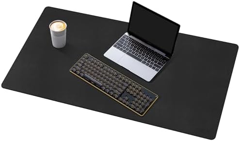 Mydours 36" x 16" XL Large Desk Mat - PU Leather Full Desk Mouse Pad, Black