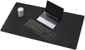 Mydours 36" x 16" XL Large Desk Mat - PU Leather Full Desk Mouse Pad, Black