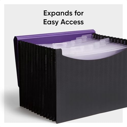 Smead Accordion File Organizer, Document Folder, 12 Divider, Purple/Black