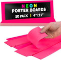 Hygloss Poster Board 4 x 11, 50 Pack Neon Pink, Colored Posterboard