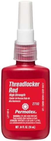 Devcon 27110 Red High-Strength Threadlocker, 10 mL, 0.34 fl. oz. Bottle