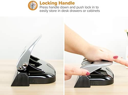 Bostitch Office EZ Squeeze 3-Hole Punch, 20 Sheet Capacity, Reduced Effort, No Jam Technology, Silver