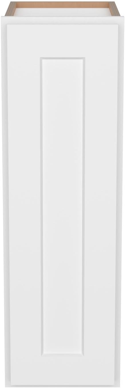 Furinno Shaker 3-Tier Wall Kitchen Cabinet, 1-Door, White | 12 D x 9 W x 30 H, Adjustable Hinges, Soft-Close Shaker-Style Door, Ready to Assemble, Plywood, for Pantry, Dining Room