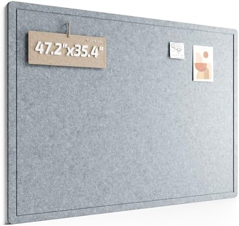 Fluxynara 47.2" x 35.4" Large Bulletin Board, Blue Gray