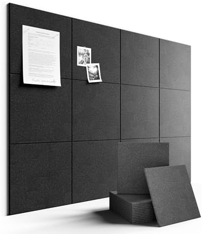 Fluxynara Felt Bulletin Board & Cork Board Alternative, Charcoal Gray